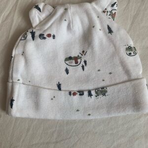 Gerber White Beanie with Playful Prints